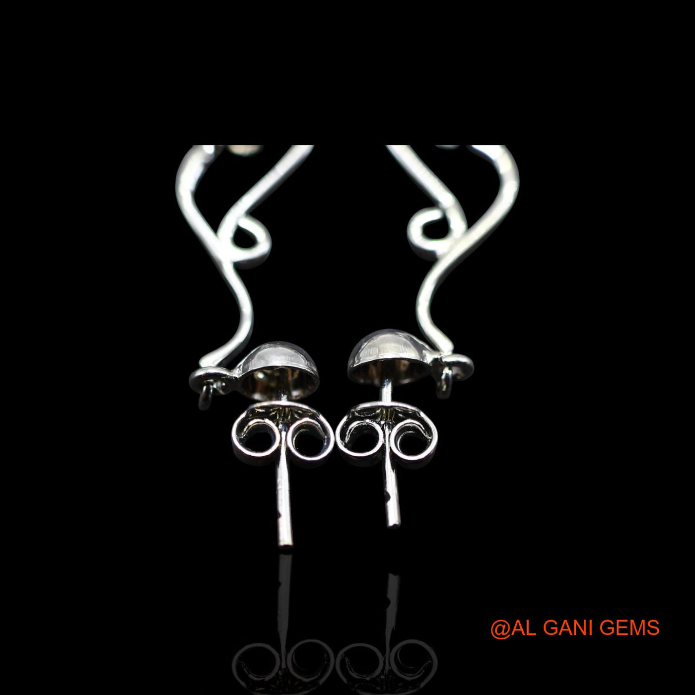 925 Silver White Rainbow Moonstone Stone Daughter Bezel Wedding Dangle Drop Earrings SE-58