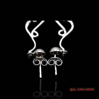 925 Silver White Rainbow Moonstone Stone Daughter Bezel Wedding Dangle Drop Earrings SE-58