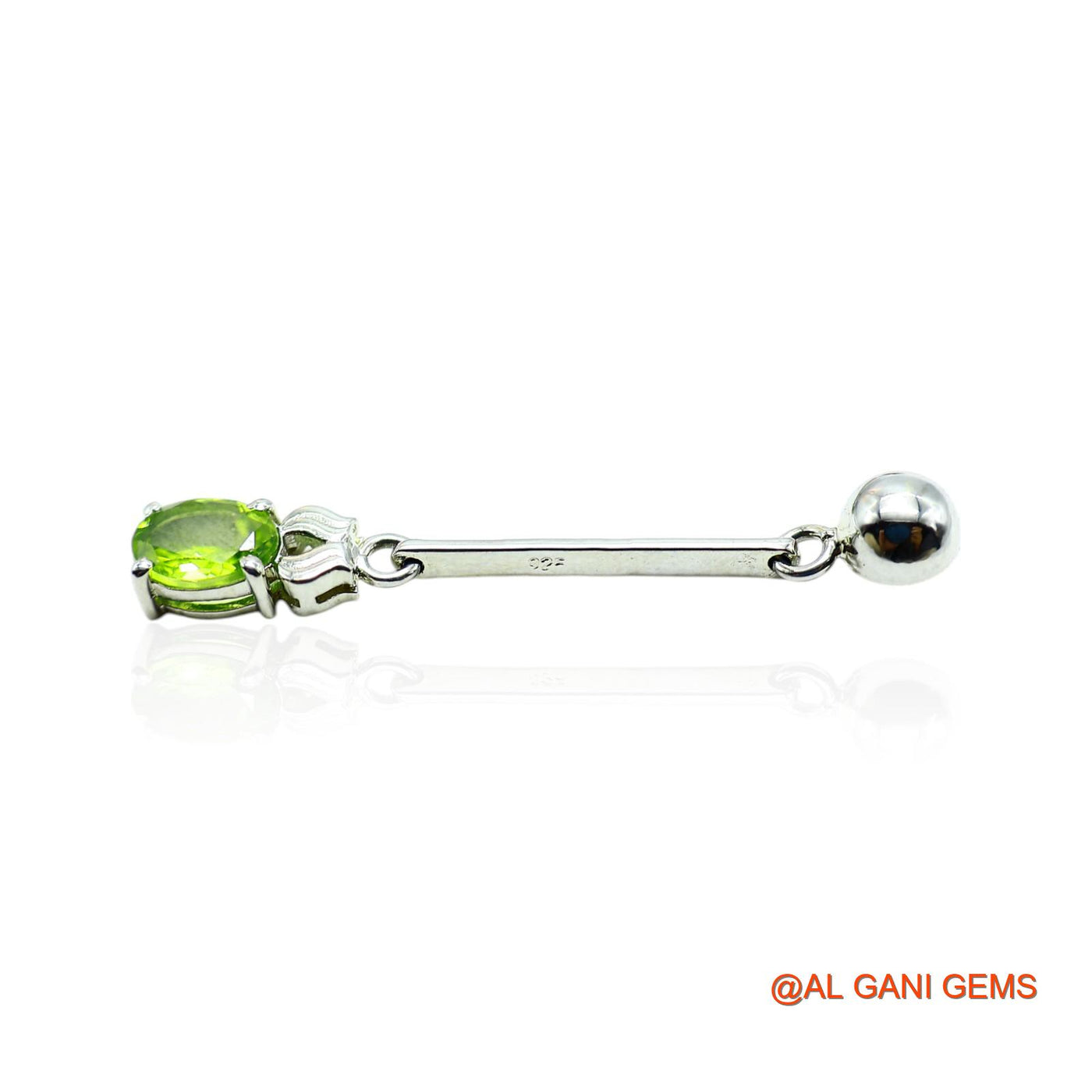 August Birth Natural Peridot Drop Dangle Earrings Sterling Silver SE-5