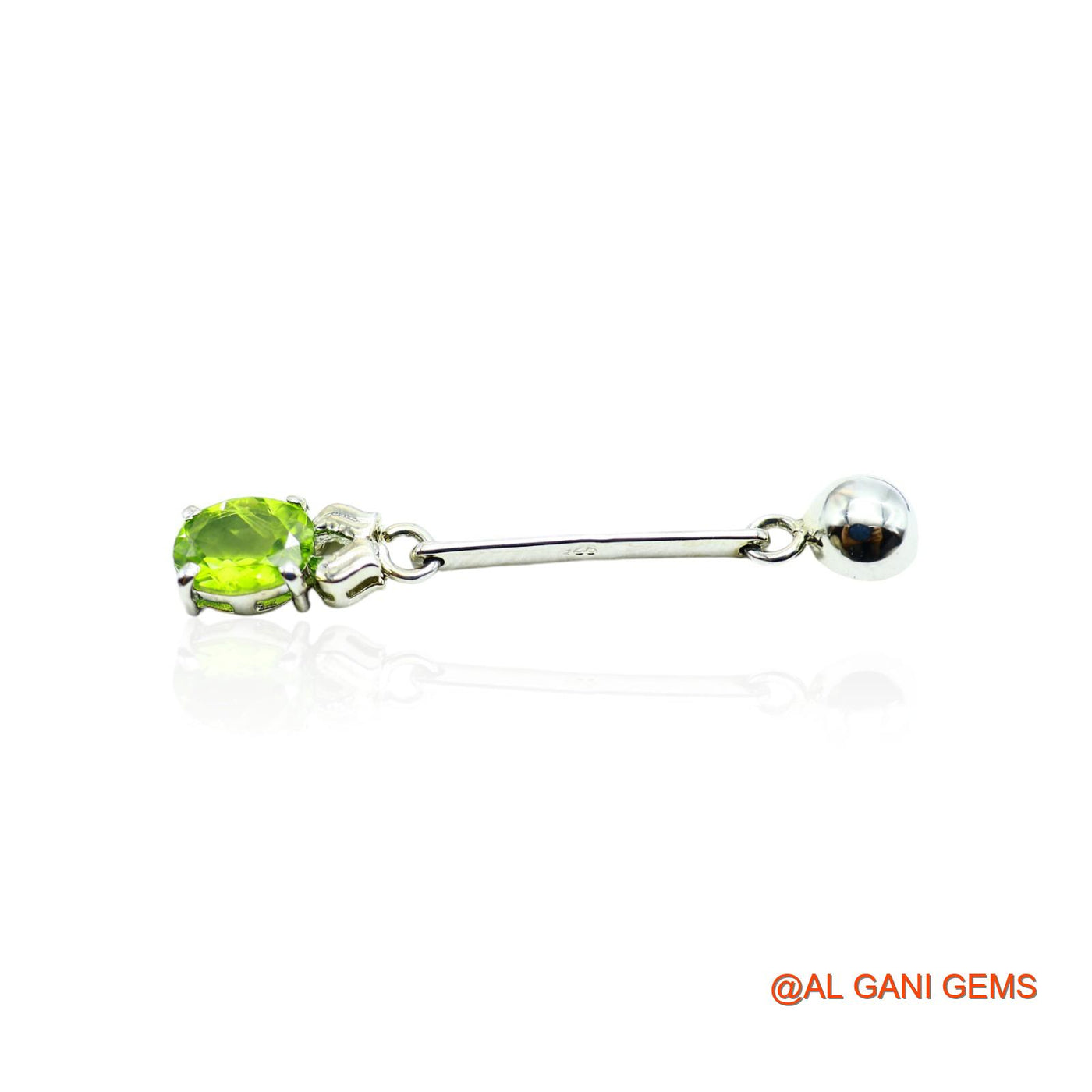 August Birth Natural Peridot Drop Dangle Earrings Sterling Silver SE-5