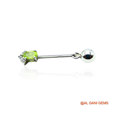 925 Silver Natural Peridot Zircon Handcrafted Dangling Hook Earrings SE-6