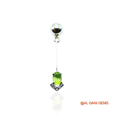 925 Silver Natural Peridot Zircon Handcrafted Dangling Hook Earrings SE-6