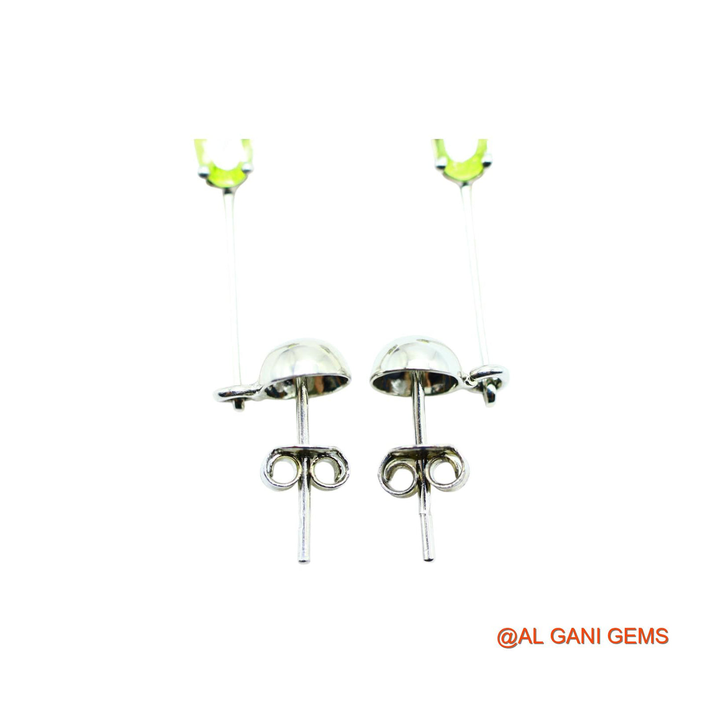925 Silver Natural Peridot Zircon Handcrafted Dangling Hook Earrings SE-6