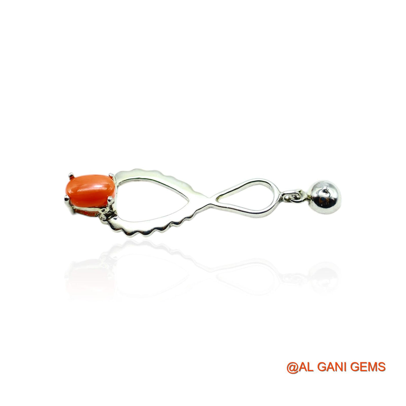 Natural Coral 925 Sterling Silver Dangle Drop Engagement Earrings SE-7