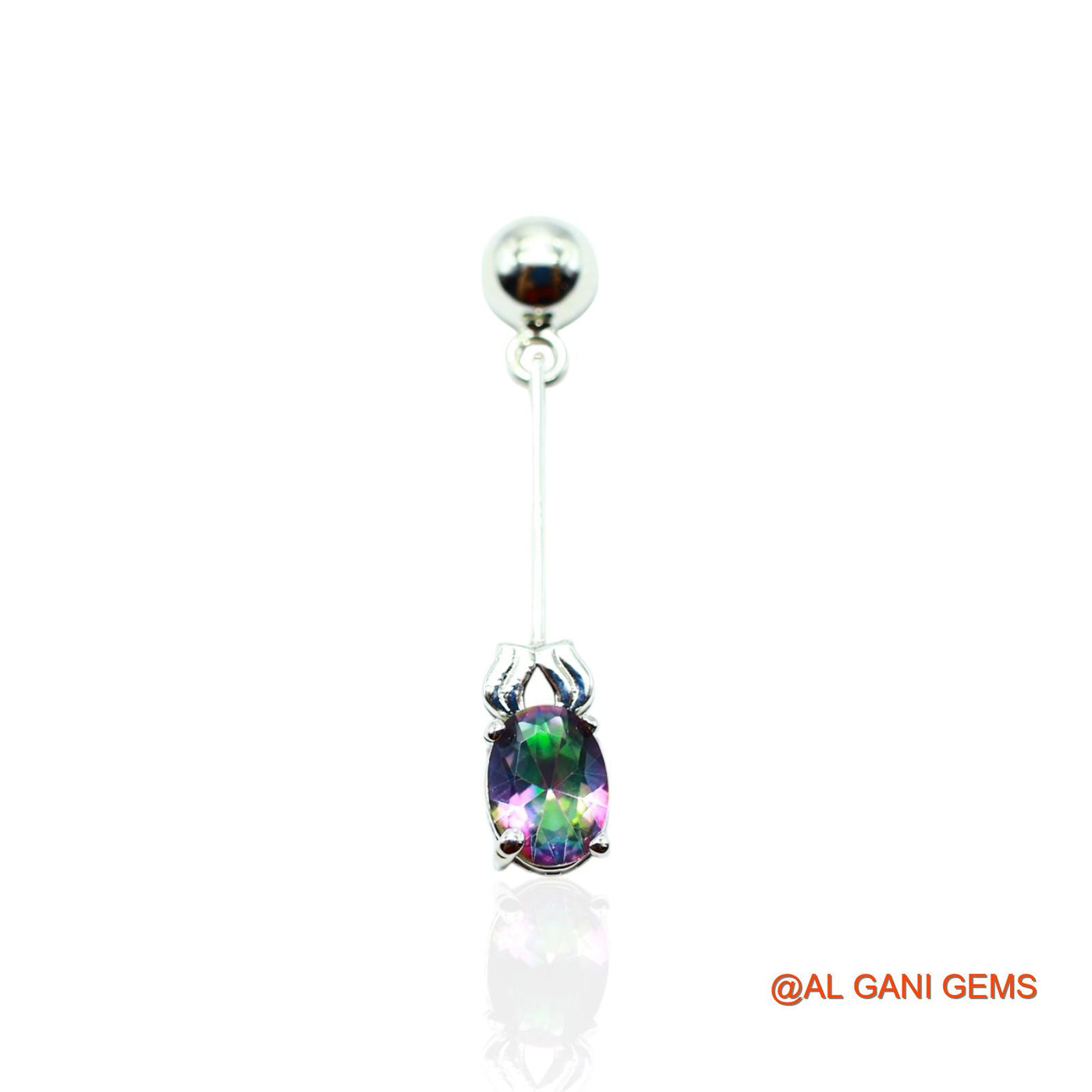 Faceted Natural Mystic Topaz Wedding Dangle Drop Earrings Sterling Silver SE-9