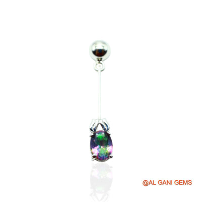 Faceted Natural Mystic Topaz Wedding Dangle Drop Earrings Sterling Silver SE-9