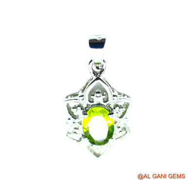 Faceted Natural Peridot Sterling Silver Mother Dainty Bezel Pendant SP-11