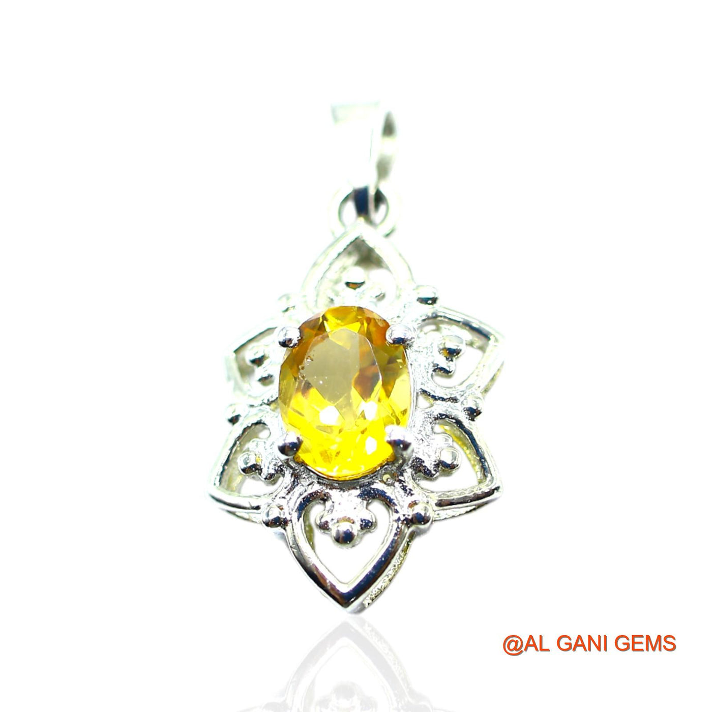 Faceted Citrine Gemstone 925 Sterling Silver Bezel Mother Pendant SP-12