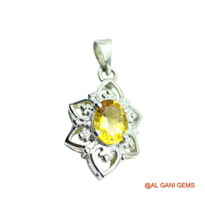 Faceted Citrine Gemstone 925 Sterling Silver Bezel Mother Pendant SP-12
