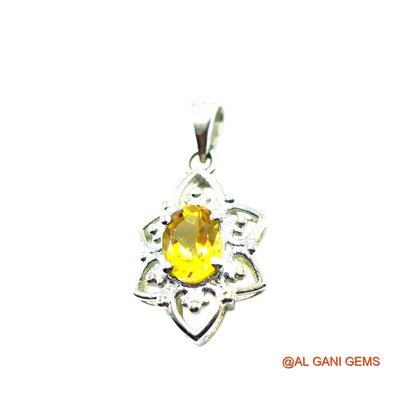 Faceted Citrine Gemstone 925 Sterling Silver Bezel Mother Pendant SP-12