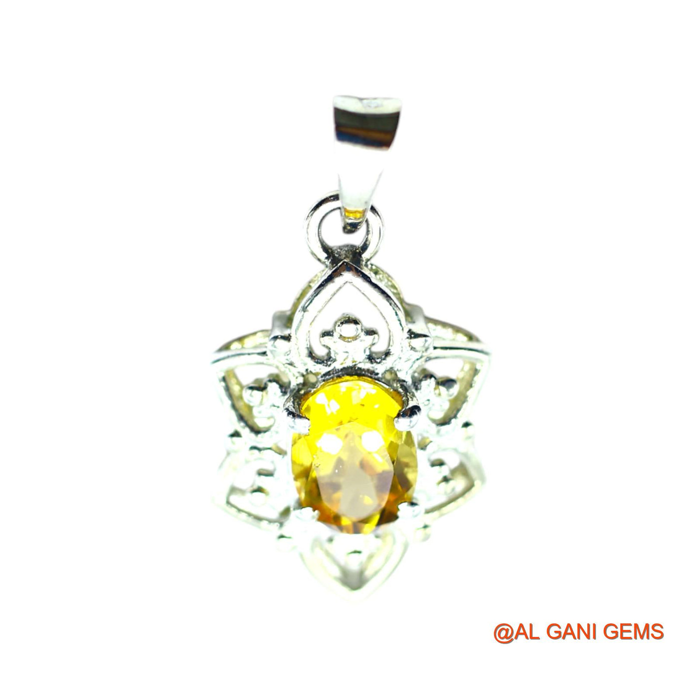 Faceted Citrine Gemstone 925 Sterling Silver Bezel Mother Pendant SP-12