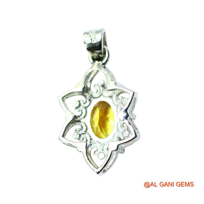 Faceted Citrine Gemstone 925 Sterling Silver Bezel Mother Pendant SP-12