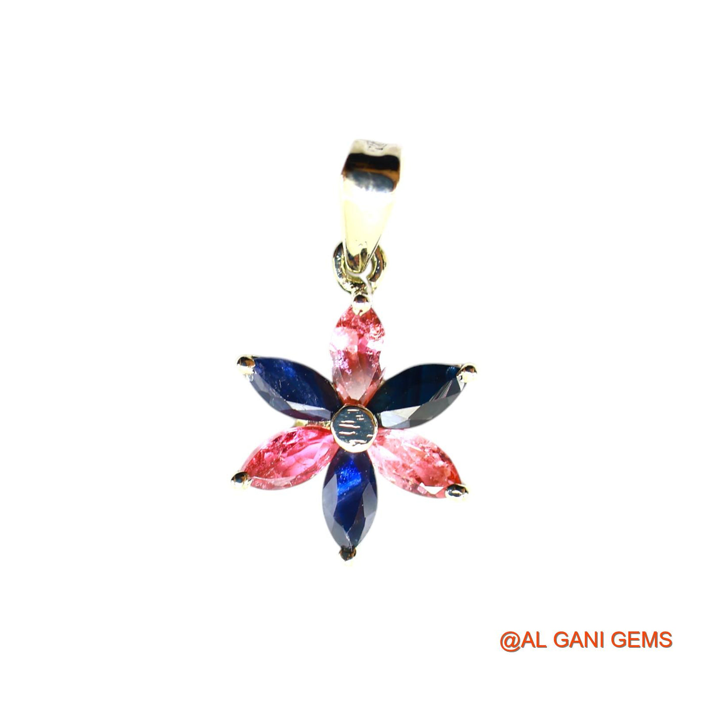 Blue Sapphire, Tourmaline Gemstone Tourmaline Mother Bezel Pendant 925 Sterling Silver SP-13