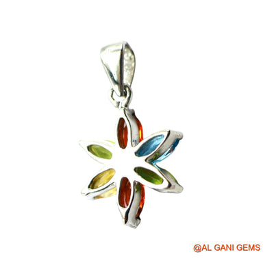 Natural Garnet, Peridot, Citrin, BT Peridot Bezel Mother Boho Pendant 925 Sterling Silver SP-15