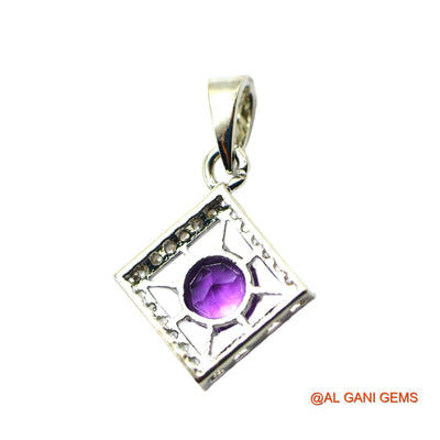 Amethyst Stone Zircon Daughter Engagement Pendant 925 Sterling Silver SP-16