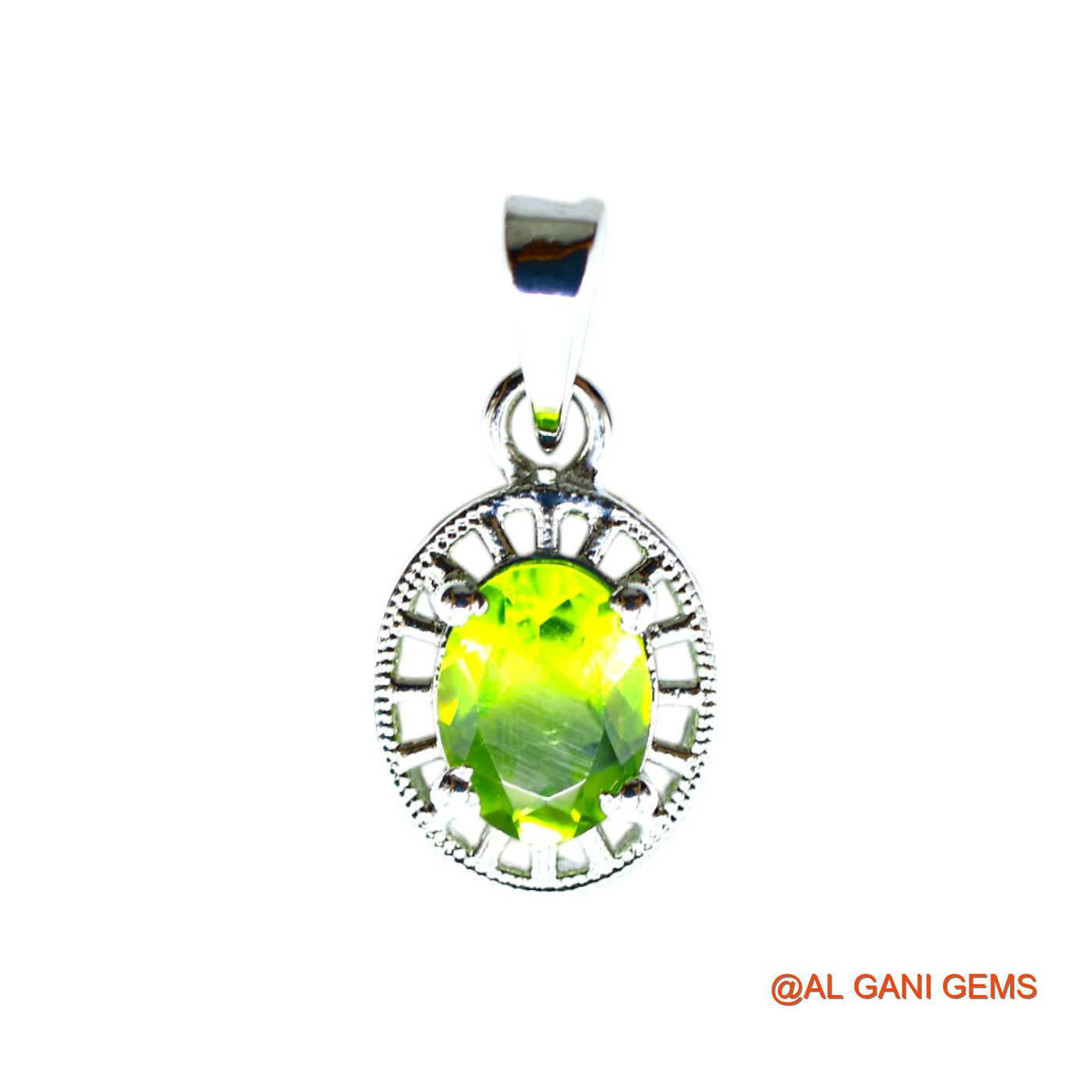 Peridot Gemstone Sterling Silver Handmade Bezel Statement Pendant SP-17