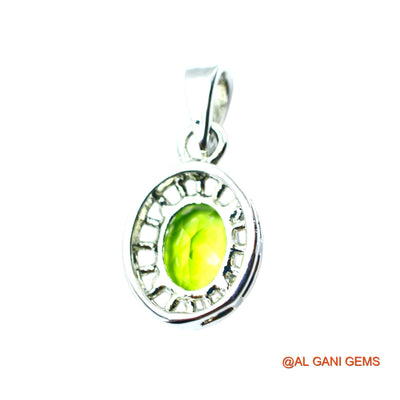 Peridot Gemstone Sterling Silver Handmade Bezel Statement Pendant SP-17