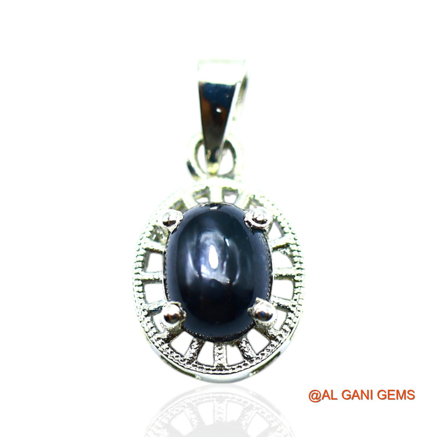 Black Star Gemstone 925 Silver Celestial Bezel Handmade Antique Pendant SP-18