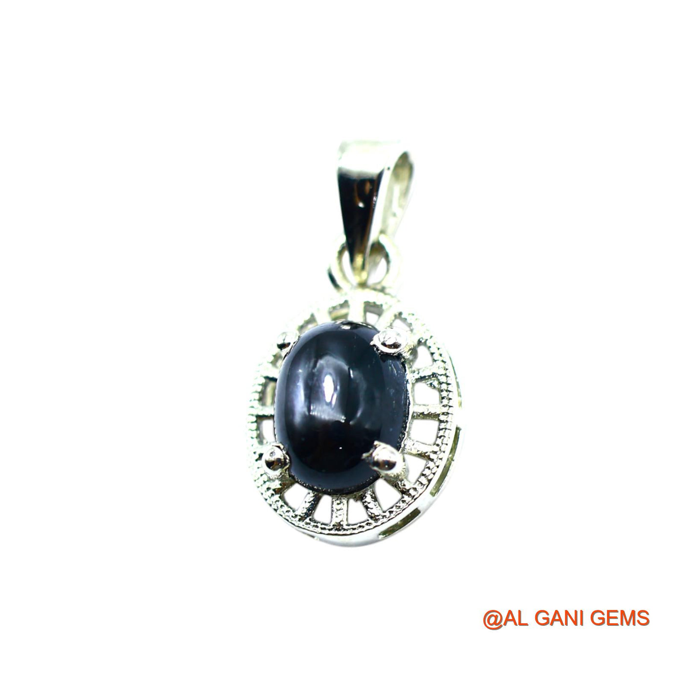 Black Star Gemstone 925 Silver Celestial Bezel Handmade Antique Pendant SP-18