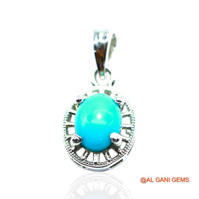 Sterling Silver Turquoise Stone Birthday Engagement Mother Boho Pendant SP-19