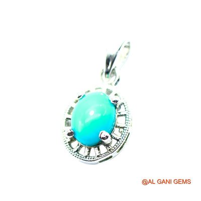 Sterling Silver Turquoise Stone Birthday Engagement Mother Boho Pendant SP-19