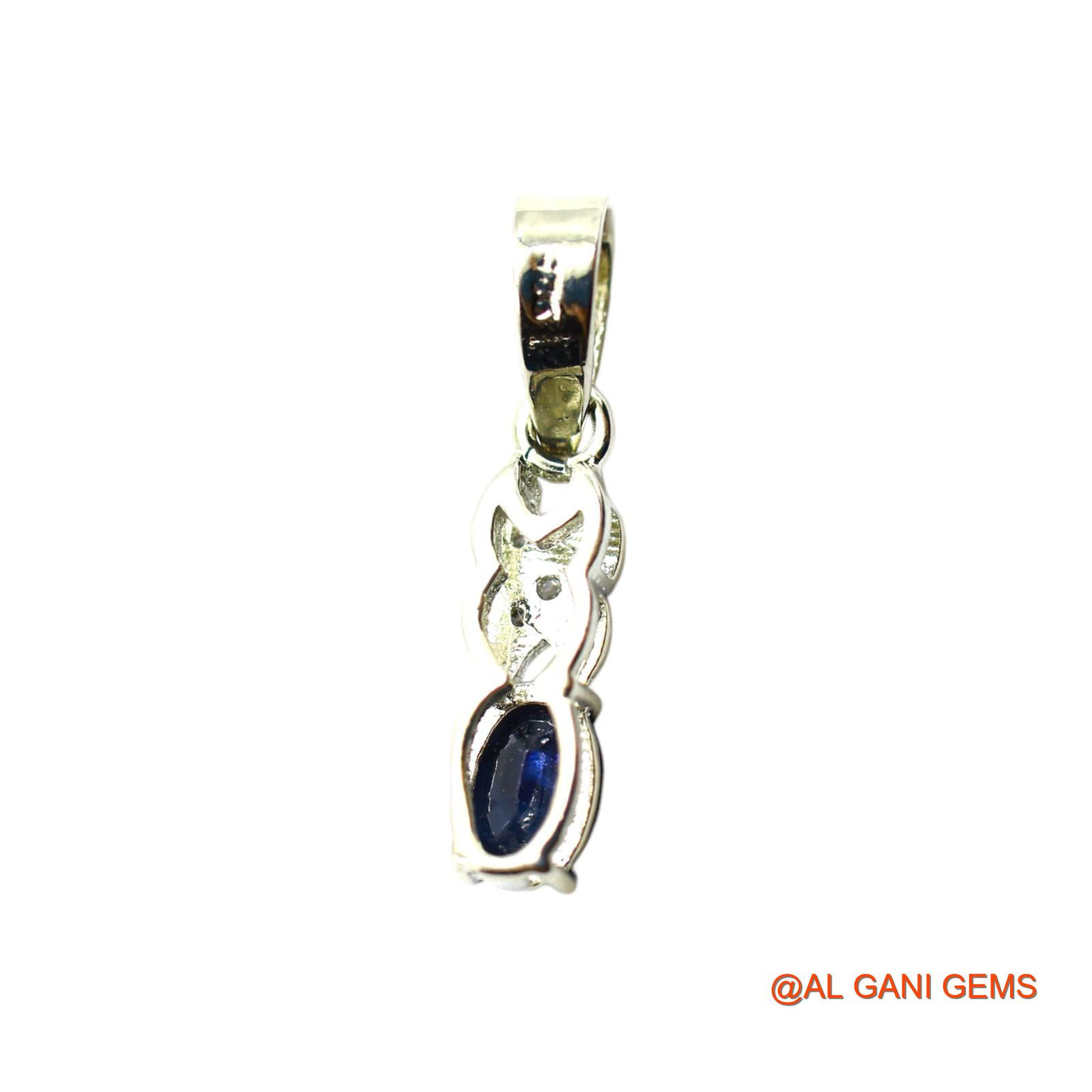 Third Eye Chakra Blue Sapphire Gemstone Zircon 925 Silver Wedding Pendant SP-25