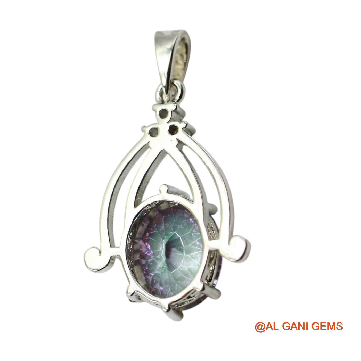 925 Silver Faceted Mystic Topaz Gemstone Zircon Mother Anniversary Pendant SP-3