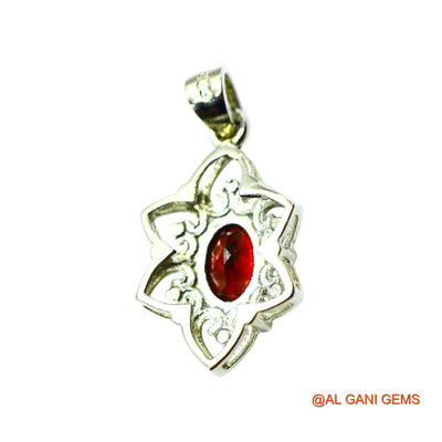 925 Silver Garnet Stone Daughter Root Chakra Handmade Dainty Pendant SP-9