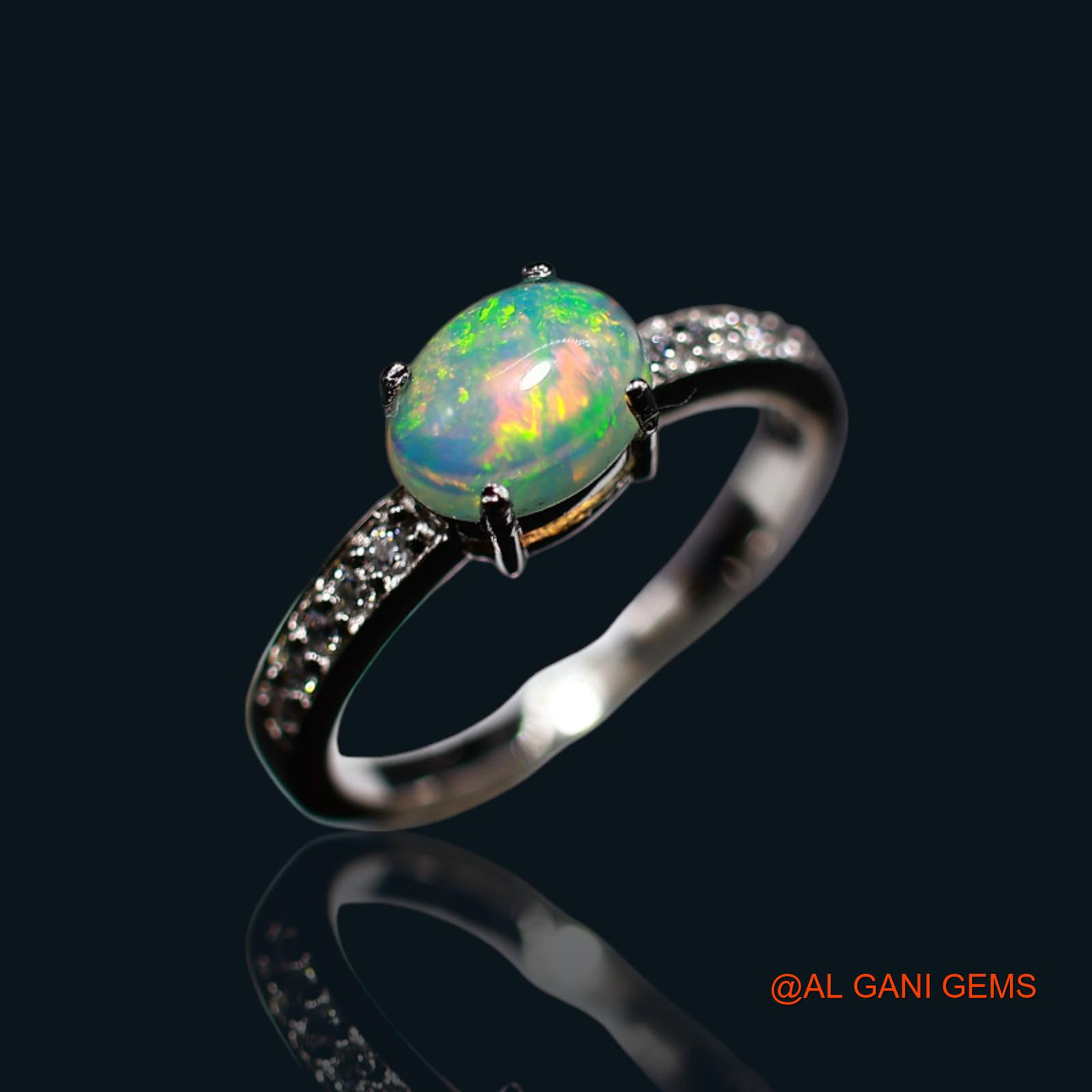 Natural Ethiopian Fire Opal Zircon 925 Sterling Silver Bezel Solitaire Boho Ring SR-12