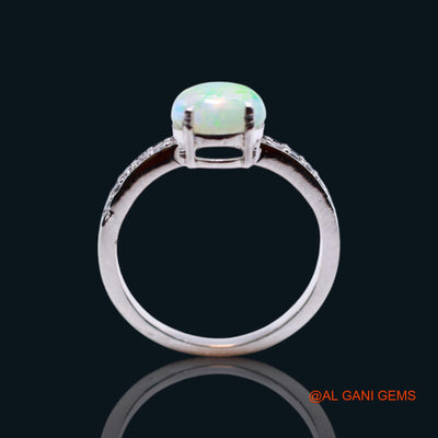 Natural Ethiopian Fire Opal Zircon 925 Sterling Silver Bezel Solitaire Boho Ring SR-12