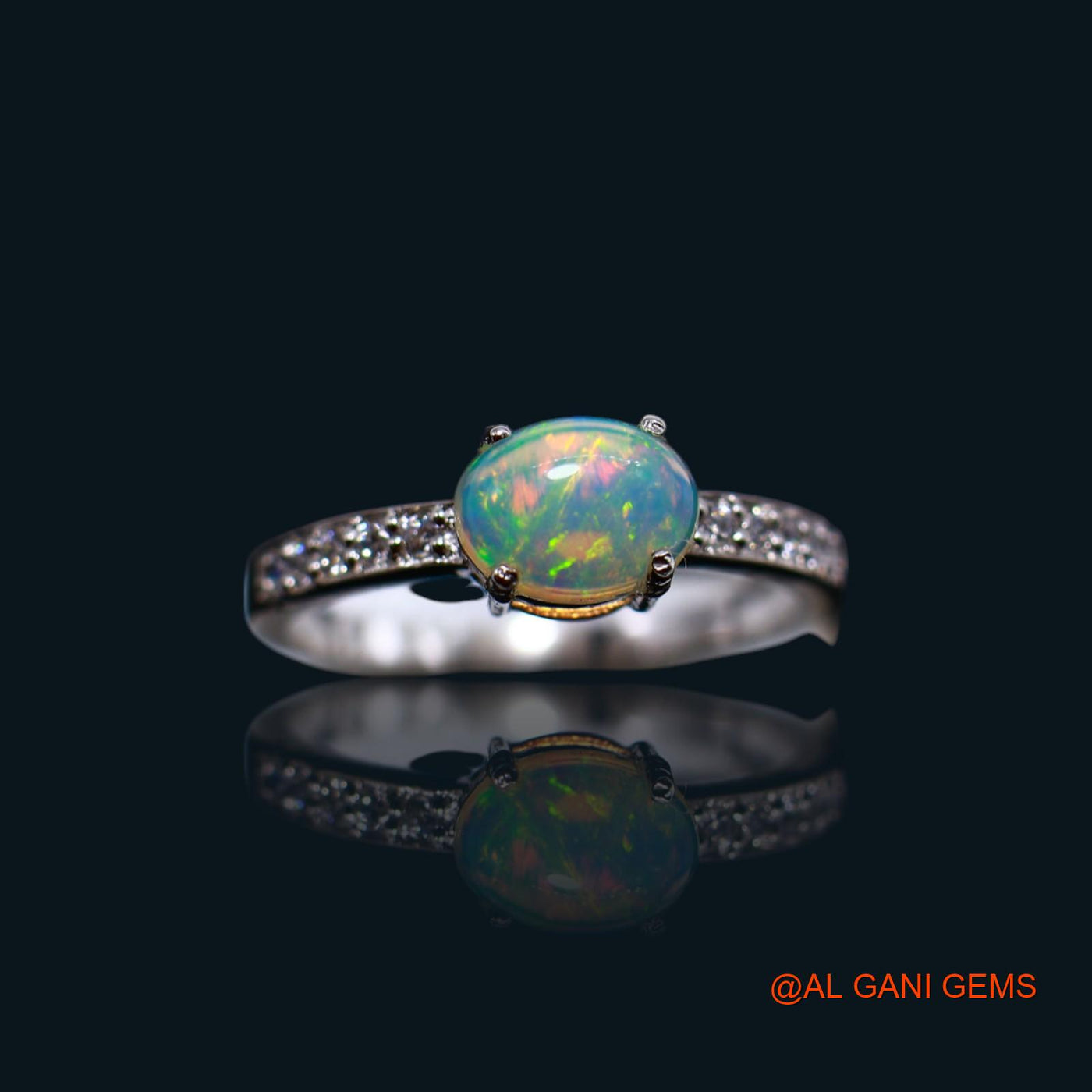 Natural Ethiopian Fire Opal Zircon 925 Sterling Silver Bezel Solitaire Boho Ring SR-12