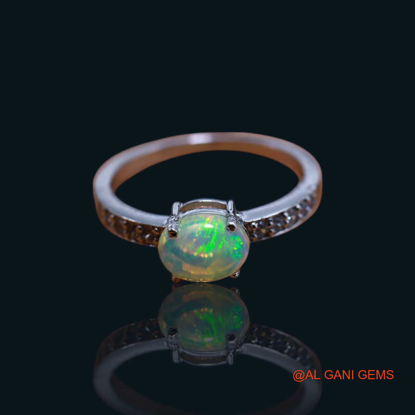 Natural Ethiopian Fire Opal Zircon 925 Sterling Silver Bezel Solitaire Boho Ring SR-12