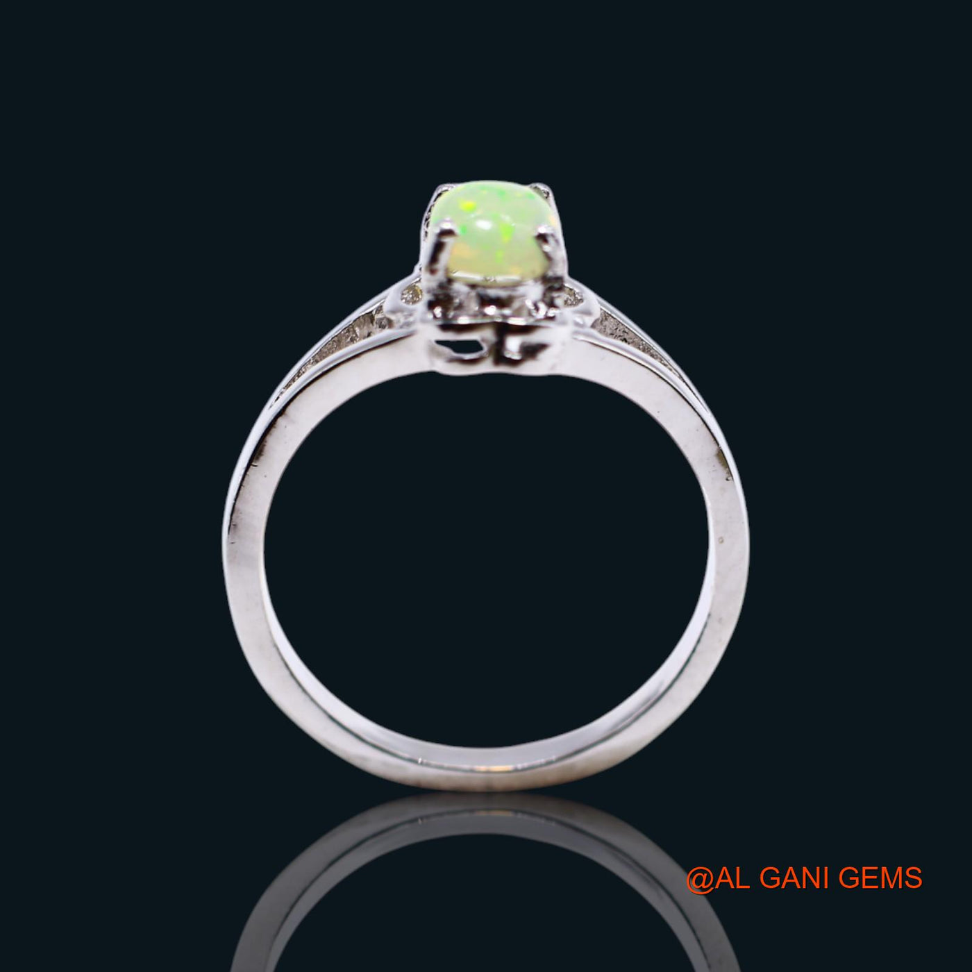 Natural Ethiopian Fire Opal 925 Silver Birthday Wedding Statement Solitaire Ring SR-13