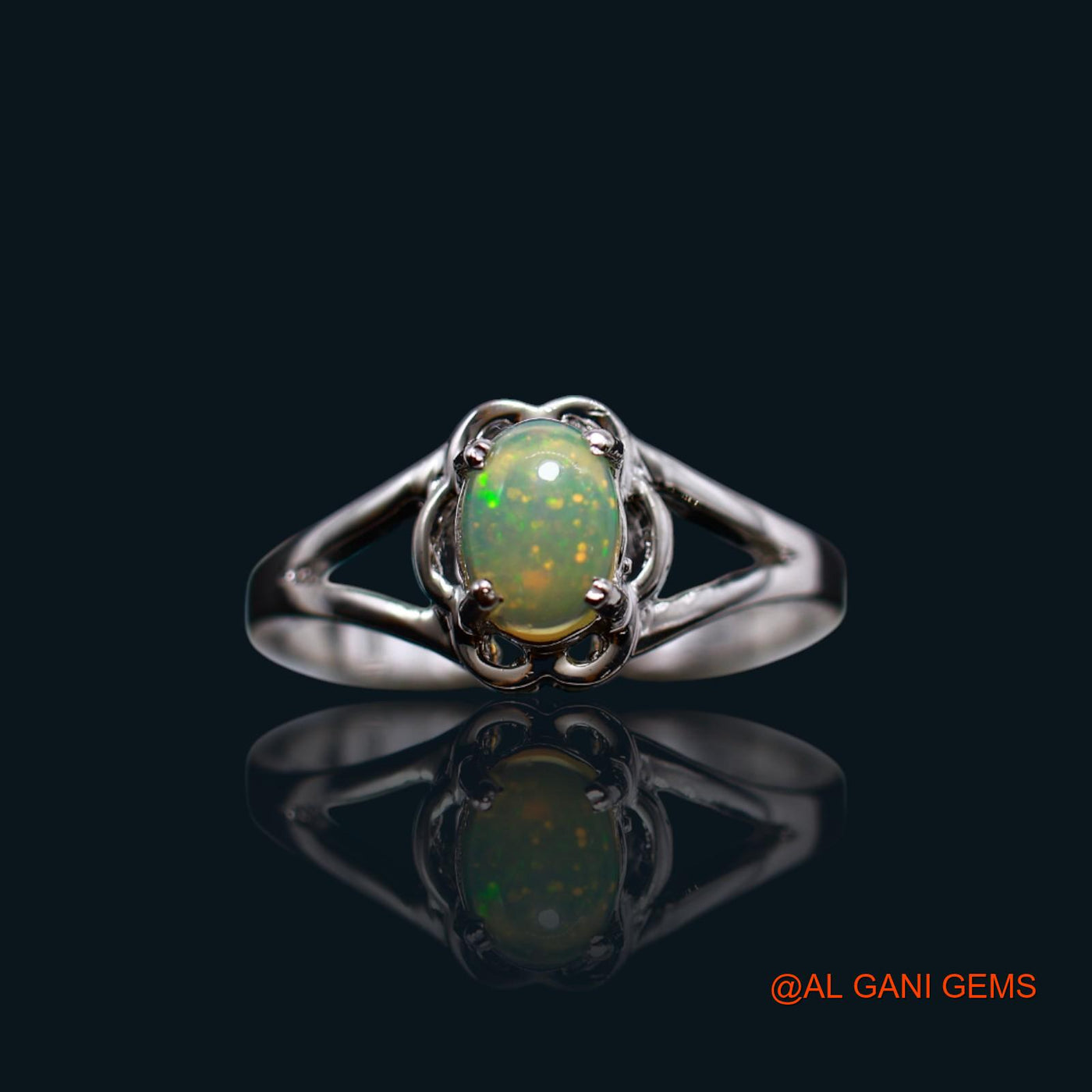 Natural Ethiopian Fire Opal 925 Silver Birthday Wedding Statement Solitaire Ring SR-13