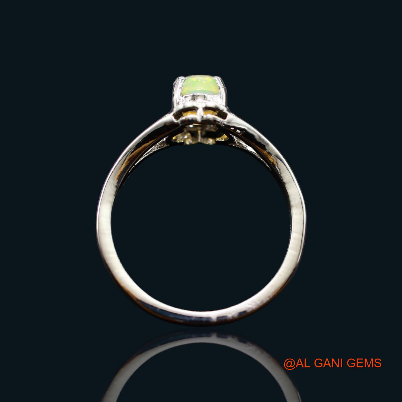 Natural Ethiopian Fire Opal 925 Silver Birthday Wedding Statement Solitaire Ring SR-13