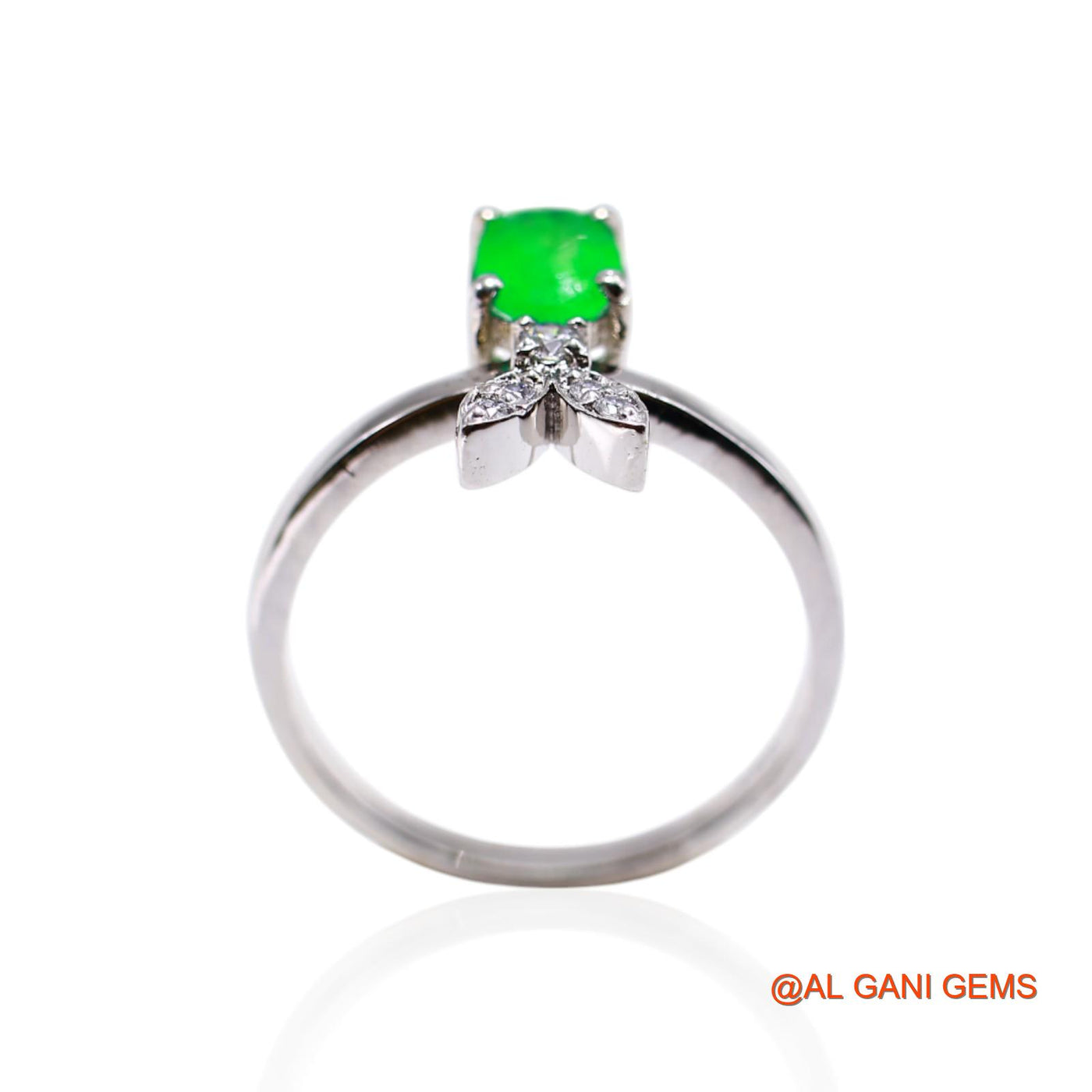 925 Silver Faceted Emerald Stone Zircon Wedding Solitaire Bezel Ring SR-23