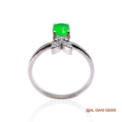 925 Silver Faceted Emerald Stone Zircon Wedding Solitaire Bezel Ring SR-23