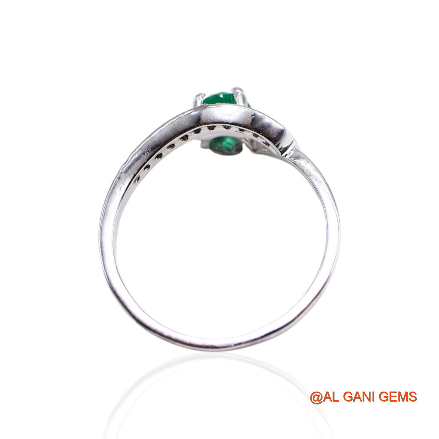Faceted Emerald Gemstone Zircon 925 Sterling Silver Solitaire Ring SR-24