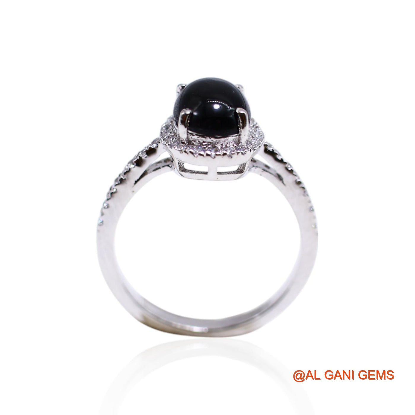 Black Star Stone Zircon 925 Sterling Silver Solitaire Promise Boho Ring SR-27