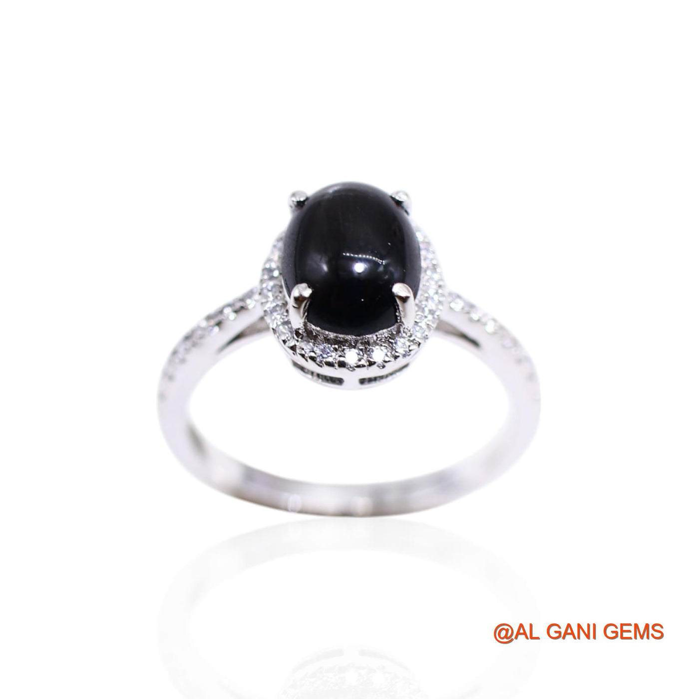Black Star Stone Zircon 925 Sterling Silver Solitaire Promise Boho Ring SR-27