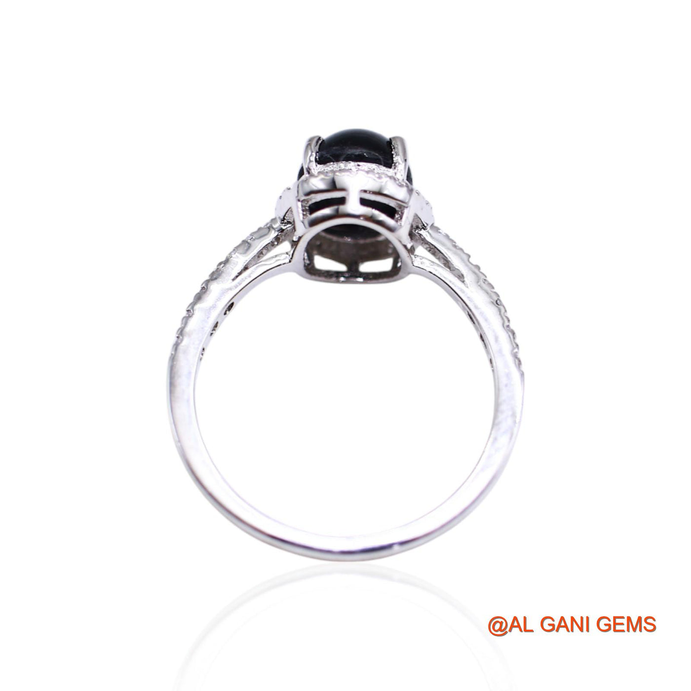 Black Star Stone Zircon 925 Sterling Silver Solitaire Promise Boho Ring SR-27