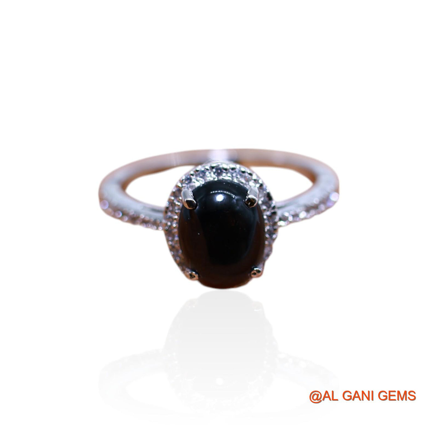 Black Star Stone Zircon 925 Sterling Silver Solitaire Promise Boho Ring SR-27