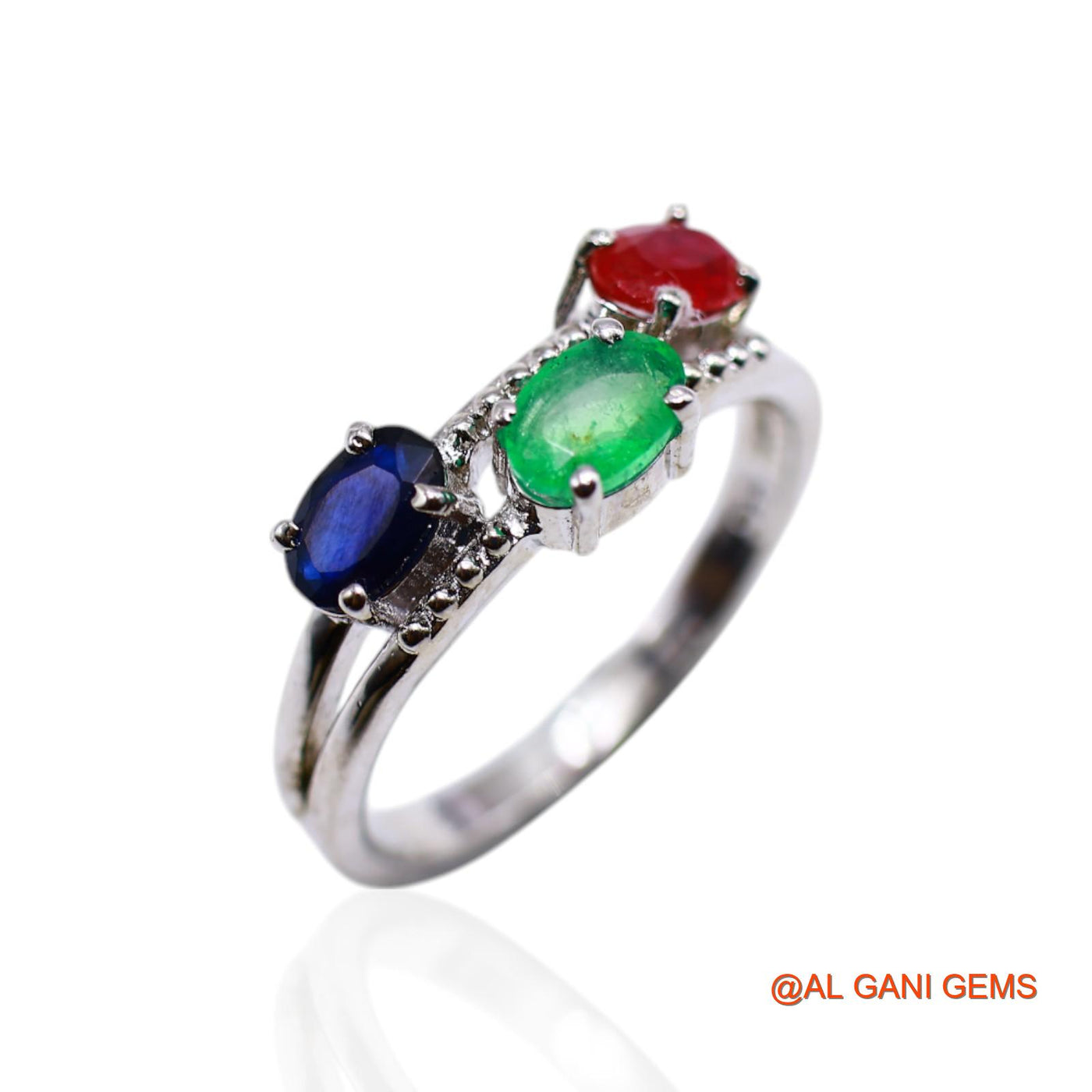Emerald, Ruby, Sapphire Gemstone Ruby Handcrafted Solitaire Ring 925 Sterling Silver SR-29