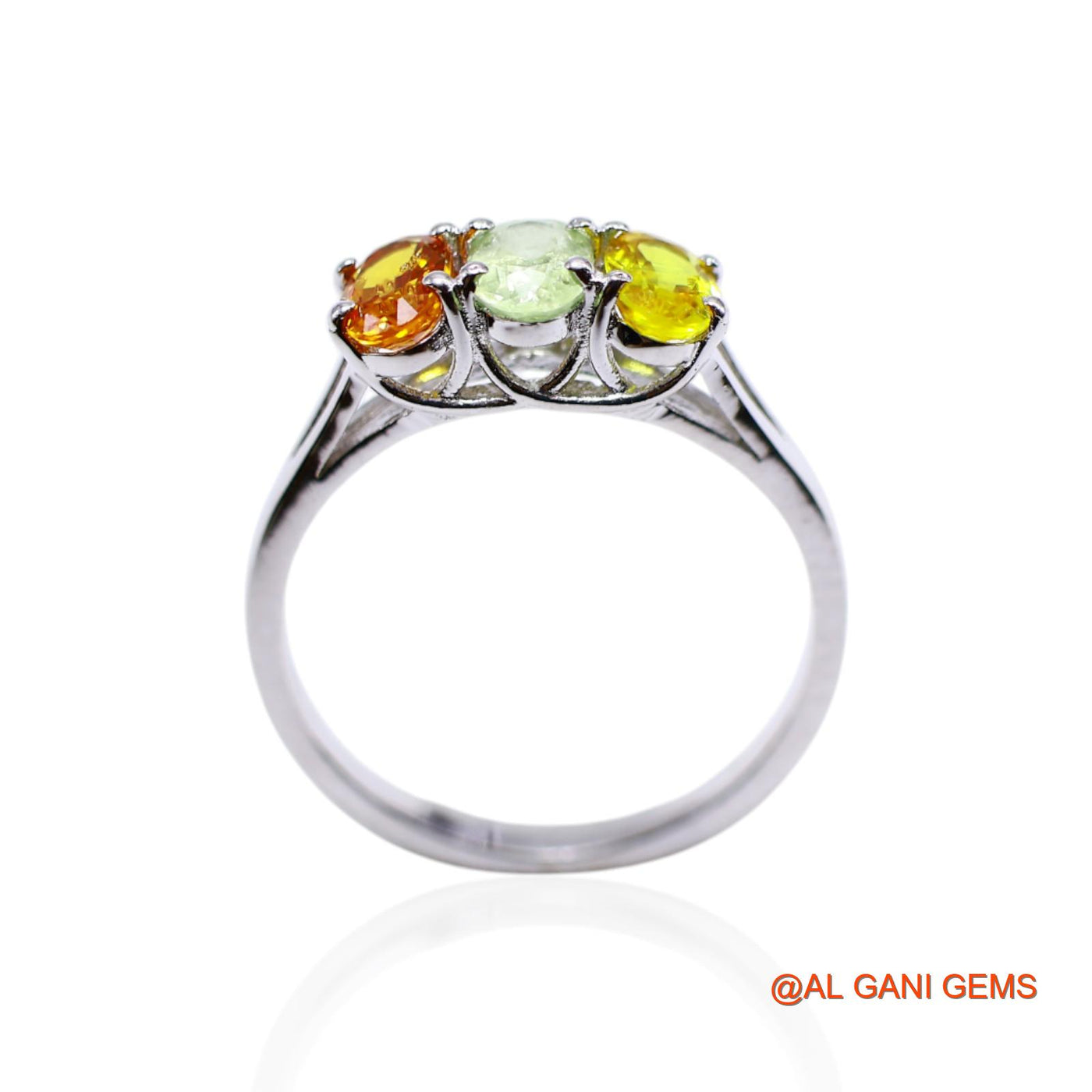 Sterling Silver Multi Sapphire Stone Bezel Solitaire Daughter Handmade Ring SR-30