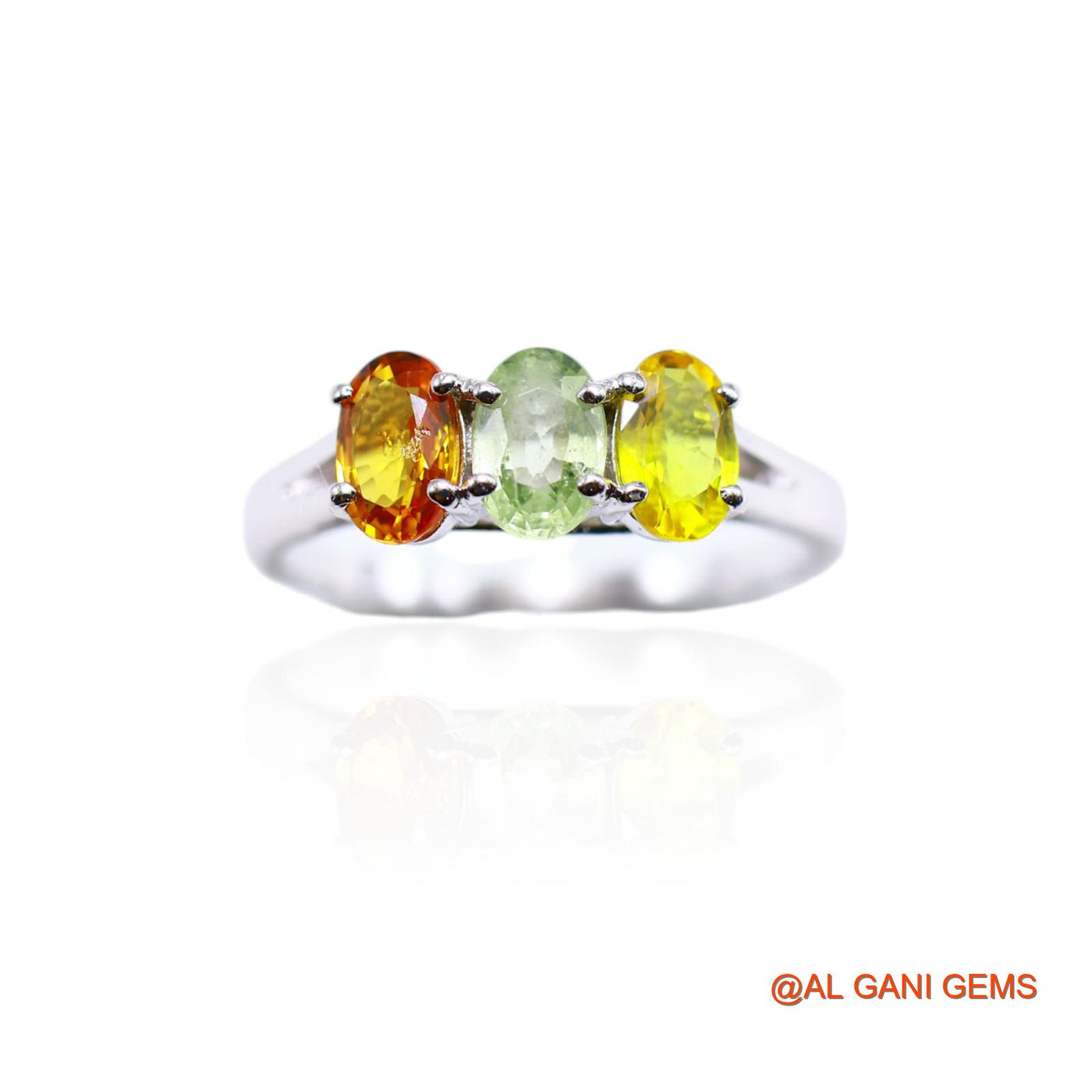 Sterling Silver Multi Sapphire Stone Bezel Solitaire Daughter Handmade Ring SR-30
