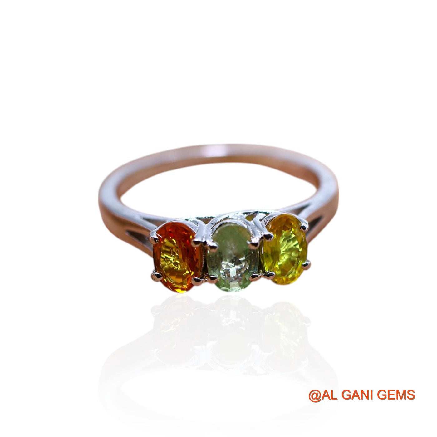 Sterling Silver Multi Sapphire Stone Bezel Solitaire Daughter Handmade Ring SR-30