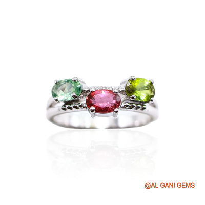 Root Chakra Tourmaline Stone Promise Solitaire Ring 925 Sterling Silver SR-31