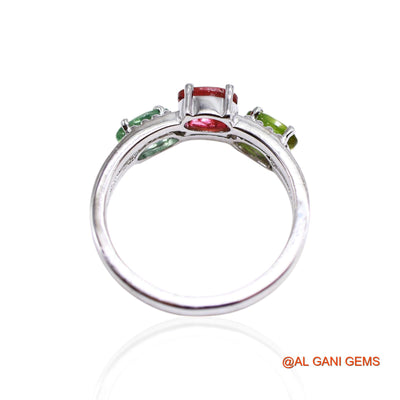 Root Chakra Tourmaline Stone Promise Solitaire Ring 925 Sterling Silver SR-31