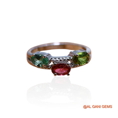 Root Chakra Tourmaline Stone Promise Solitaire Ring 925 Sterling Silver SR-31