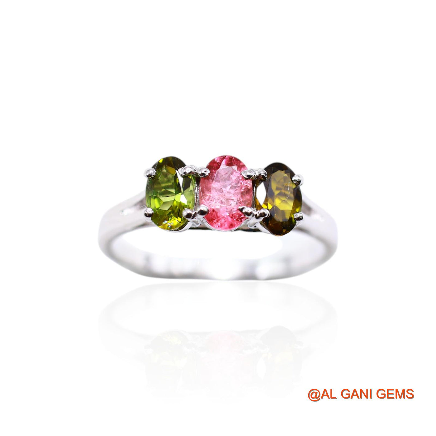 Sterling Silver Root Chakra Natural Tourmaline Statement Solitaire Ring SR-32